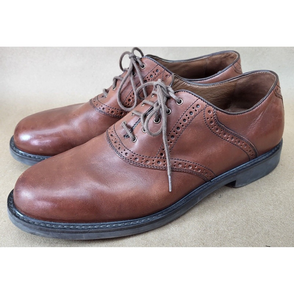 Johnston & Murphy Dress Shoes Mens 11.5 M Oxford Brogue Brown Leather 20-1258